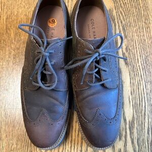 Cole Haan Men's Dark Brown Leather Wingtip Oxfords GRAND.OS